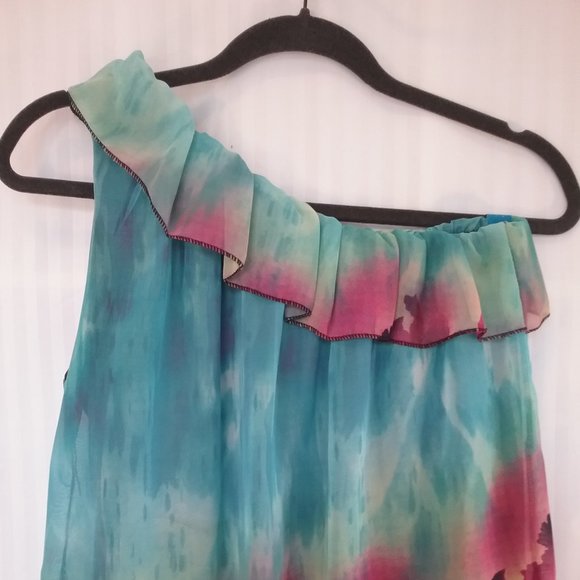 Watercolour Lily Dress. Made in France. Size 8. - Picture 3 of 8